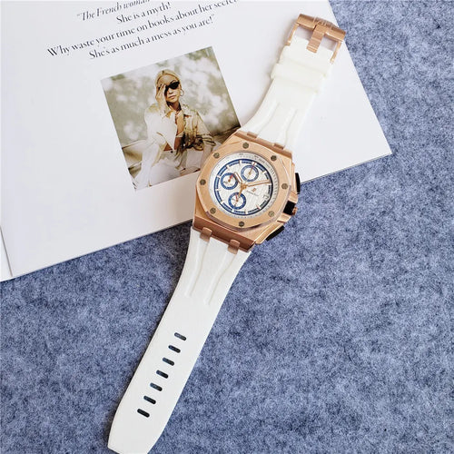 Audemars Piguet Rose Gold White Rubber - Hình 2