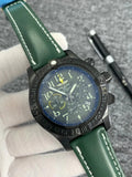 avenger Breitling Green Leather Chronograph