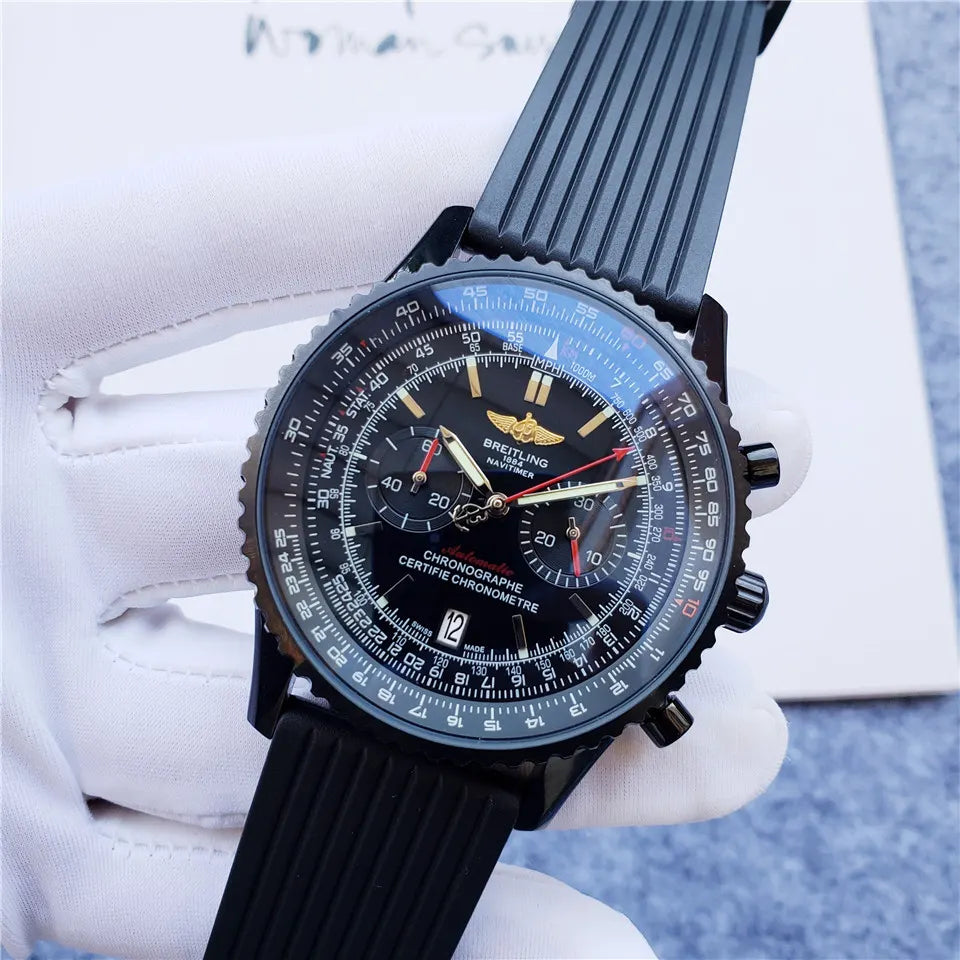 Breitling Black Rubber Chronograph - Hình 6