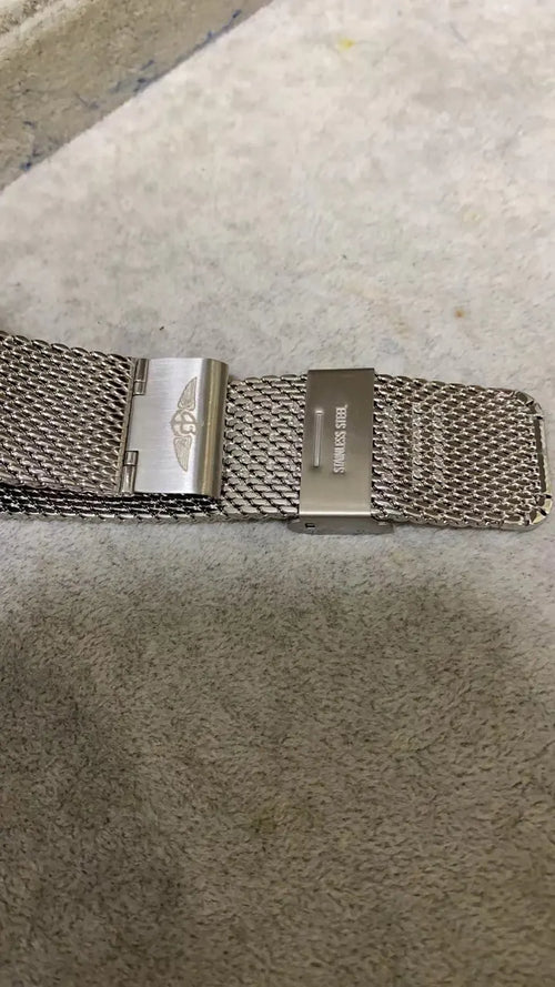 Breitling Black Dial Mesh Steel - Hình 2