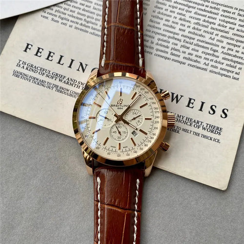 Breitling Gold Brown Leather