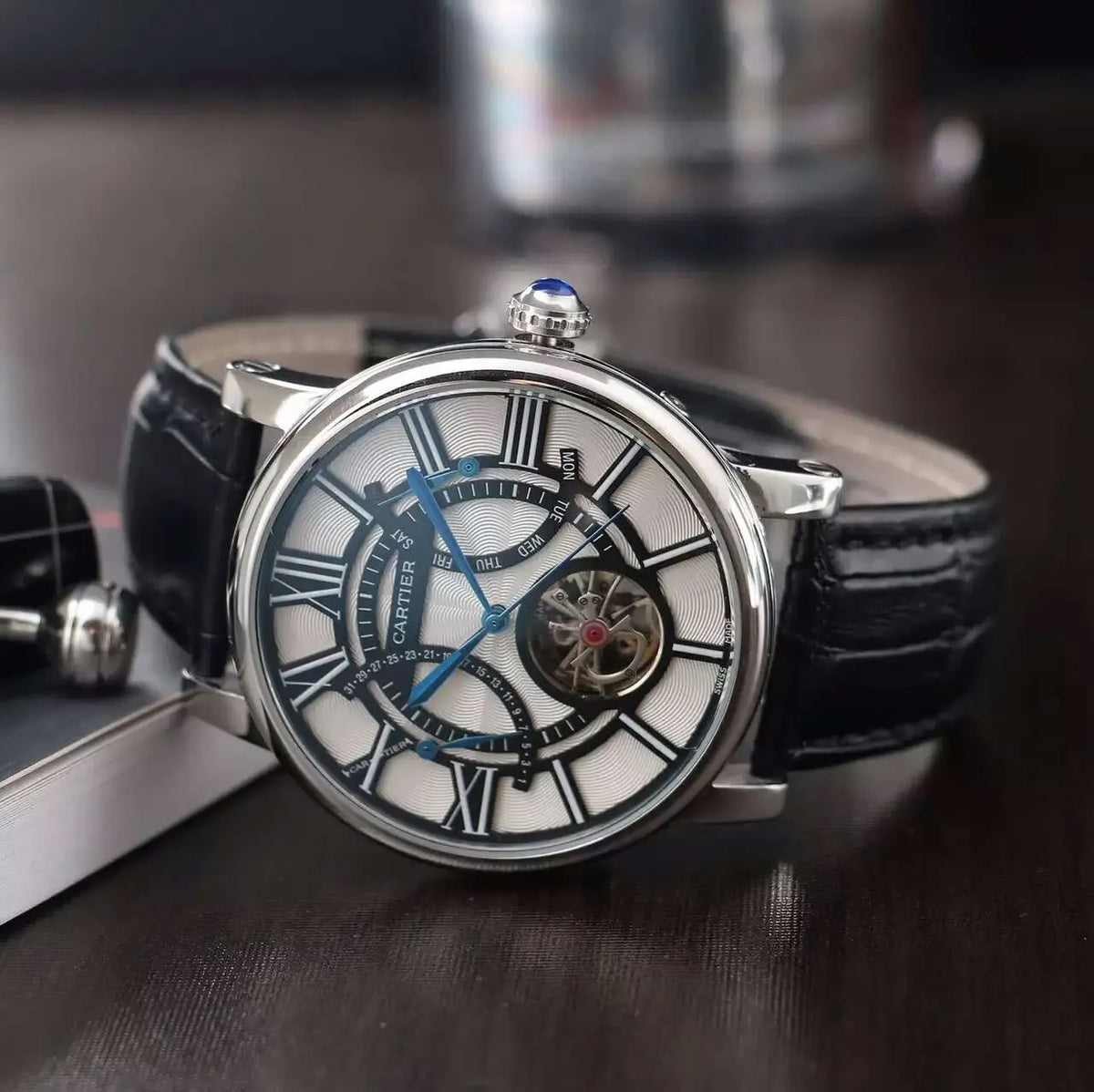 Cartier Silver Dial Tourbillon - Hình 3