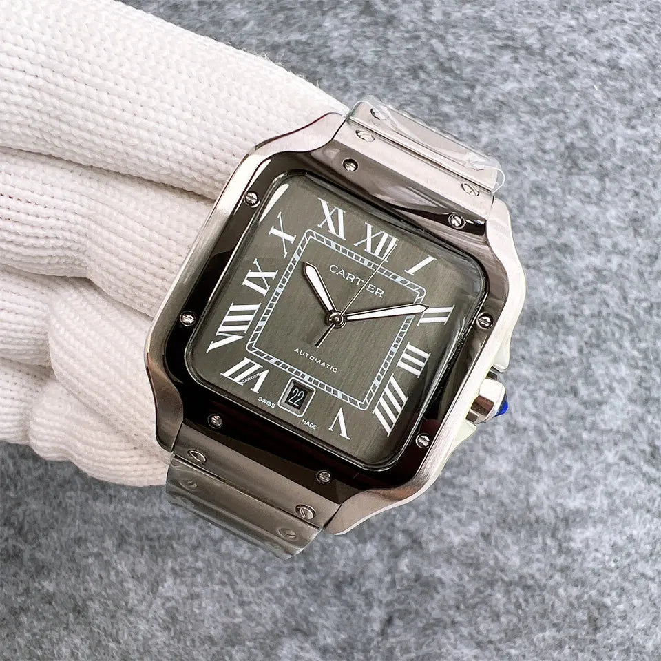 Cartier Santos Gray Dial Steel - Hình 3