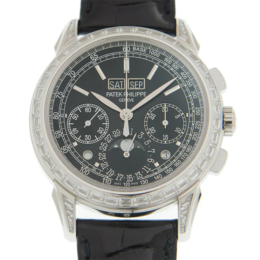 Patek Philippe Diamond Bezel Black Leather - Hình 2