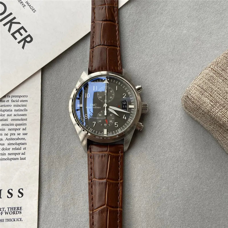 IWC Pilot Chronograph Brown Leather