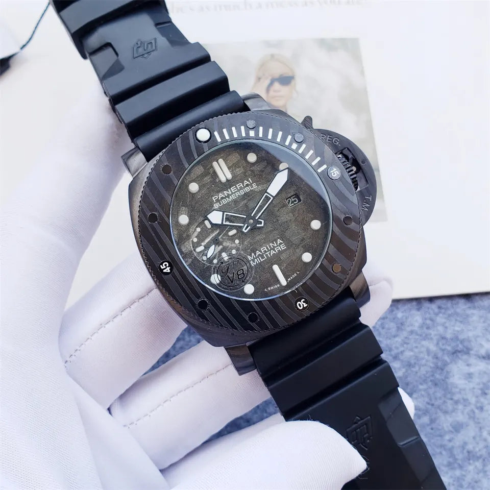 Panerai Carbon Black Rubber - Hình 5