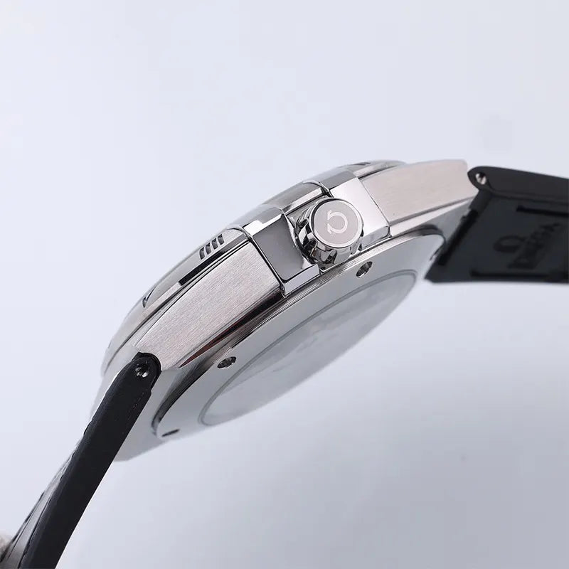 Omega Black Gold Leather Watch - Hình 3