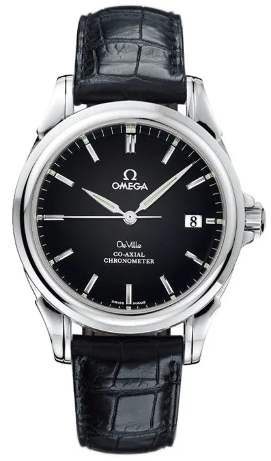 co axial Omega De Ville Black Leather