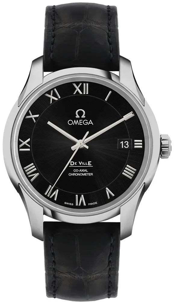 Omega De Ville Black Leather co