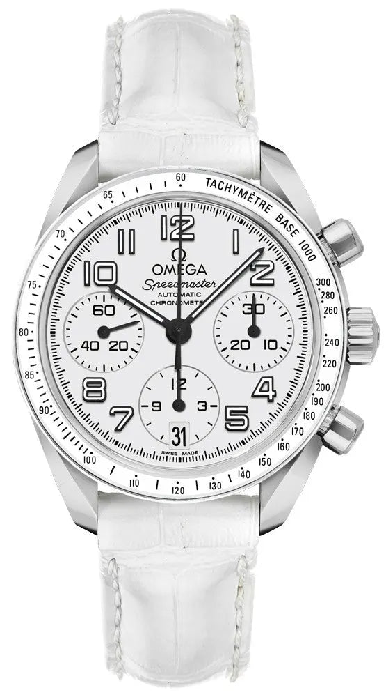 speedmaster Omega White Leather Chronograph – Omega Speedmaster White