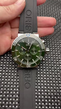 dial black Oris Aquis Green Chronograph