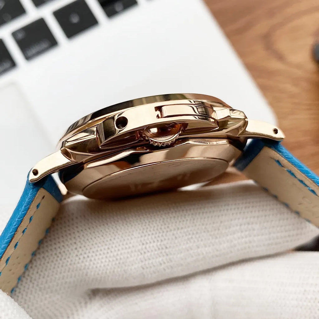 Panerai Luminor White Dial Blue Leather - Hình 2