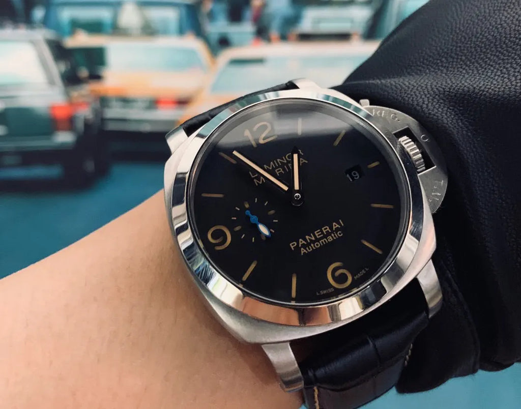 luminor Panerai Black Dial Leather - Hình 5