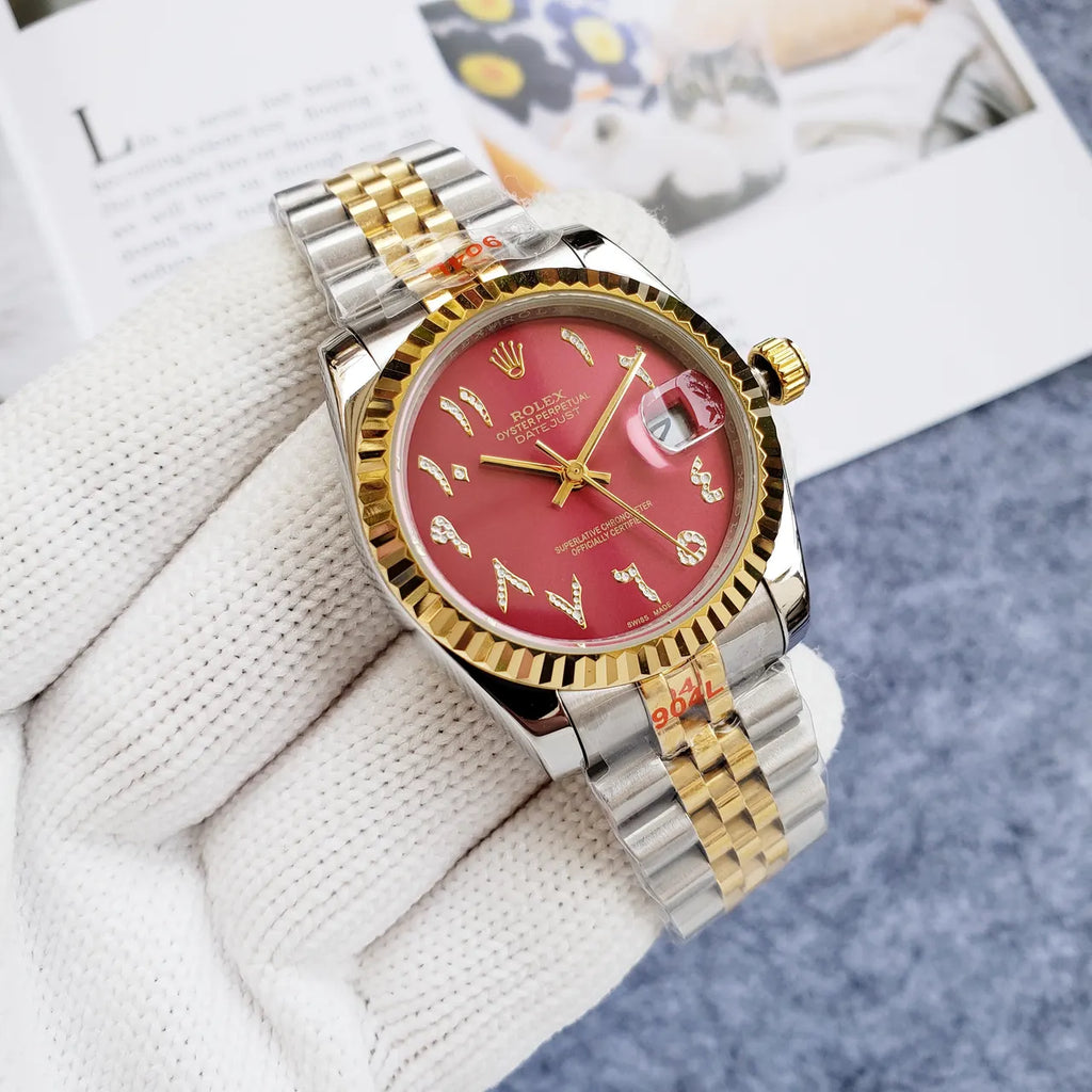 Rolex Datejust Red Arabic Dial - Hình 7