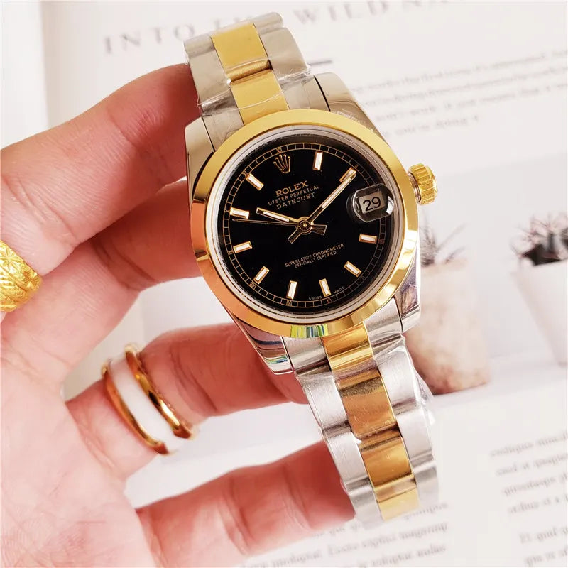 datejust oyster Rolex Two-Tone Black Dial