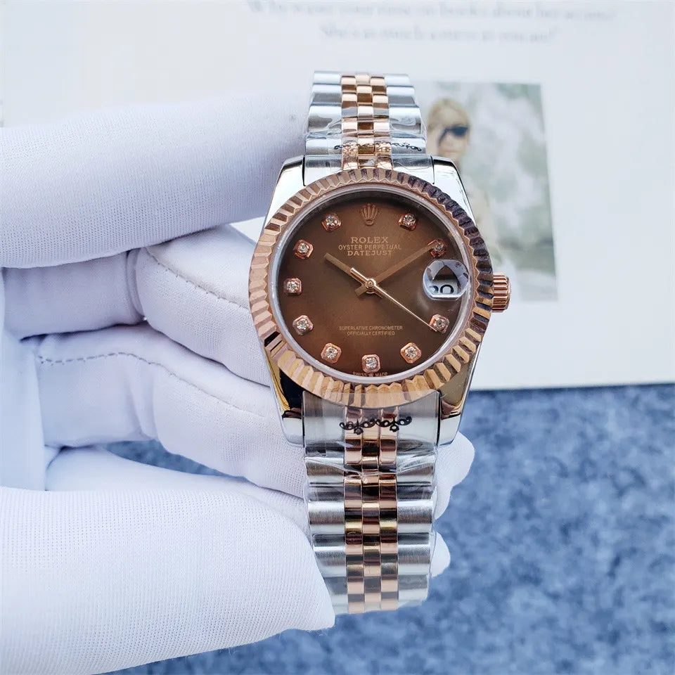 Rolex Chocolate Diamond Dial datejust - Hình 5