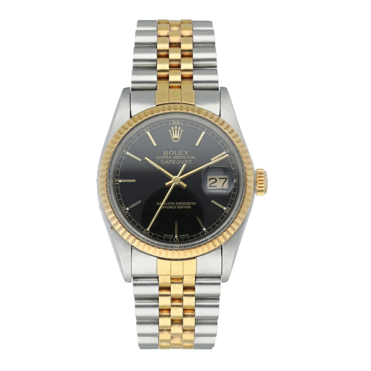 jubilee Rolex Datejust Black Dial Two-Tone