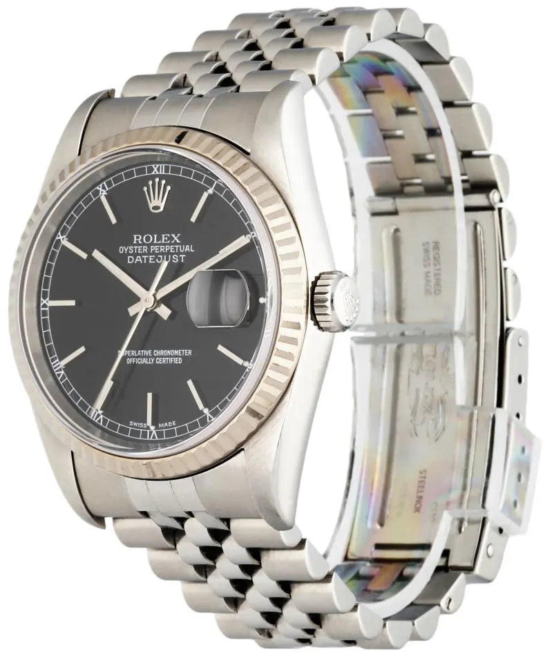 Rolex Datejust Black Dial Steel jubilee - Hình 2