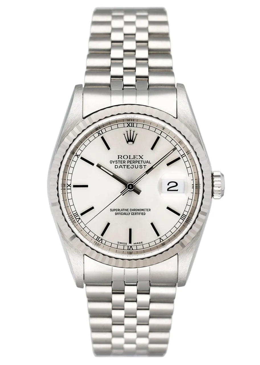 Rolex Datejust Silver Stick Dial stainless