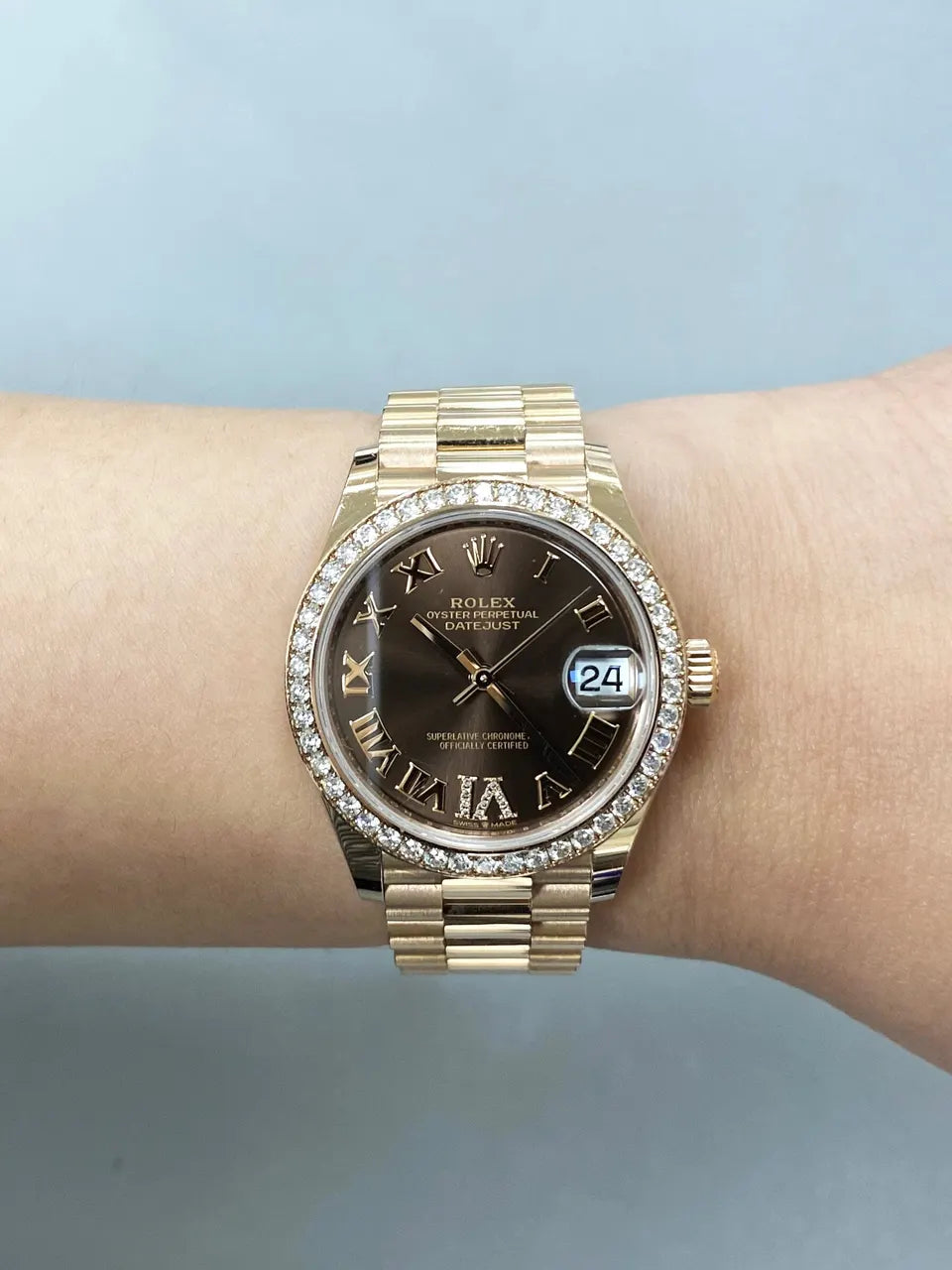 Rolex Chocolate Diamond Bezel - Hình 9