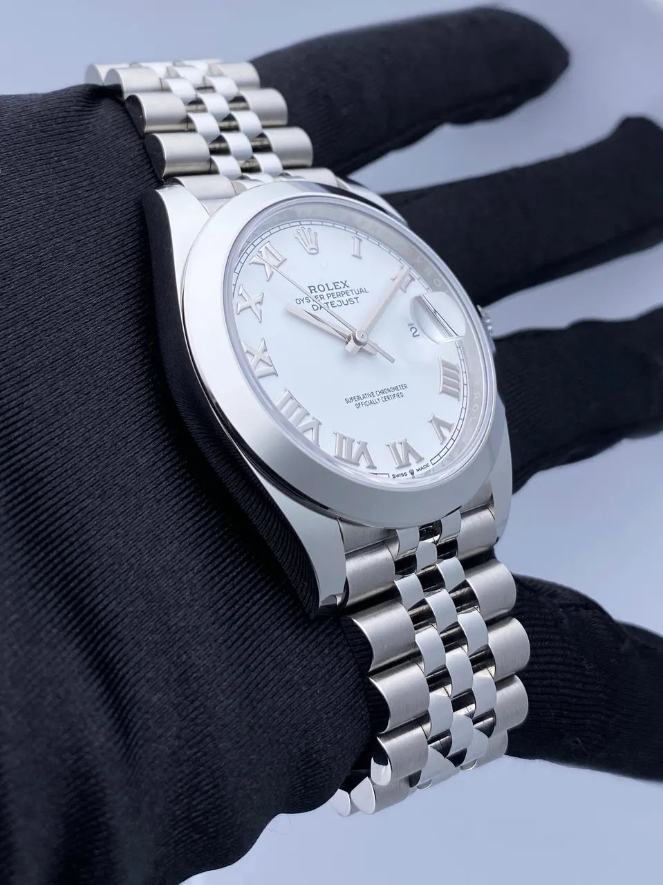 Rolex White Dial Steel Watch - Hình 4