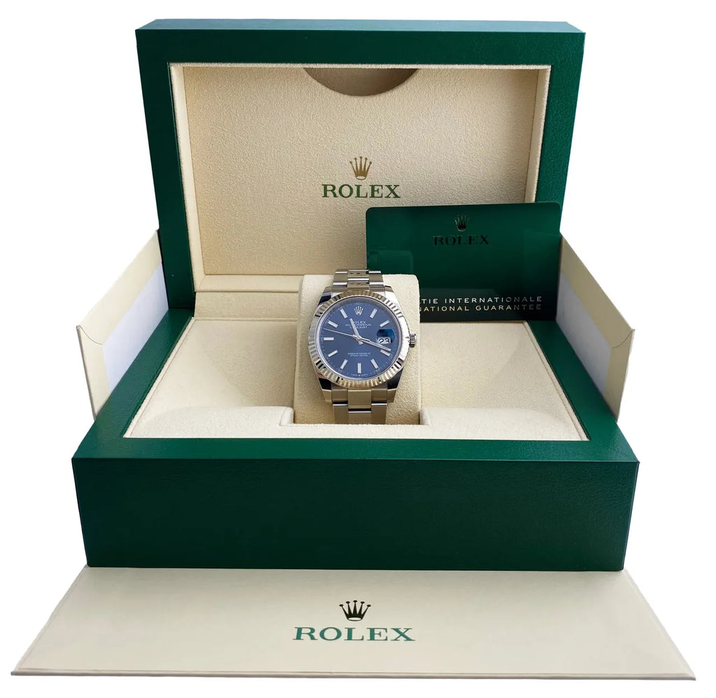 fluted Rolex Datejust Blue Dial Steel - Hình 2