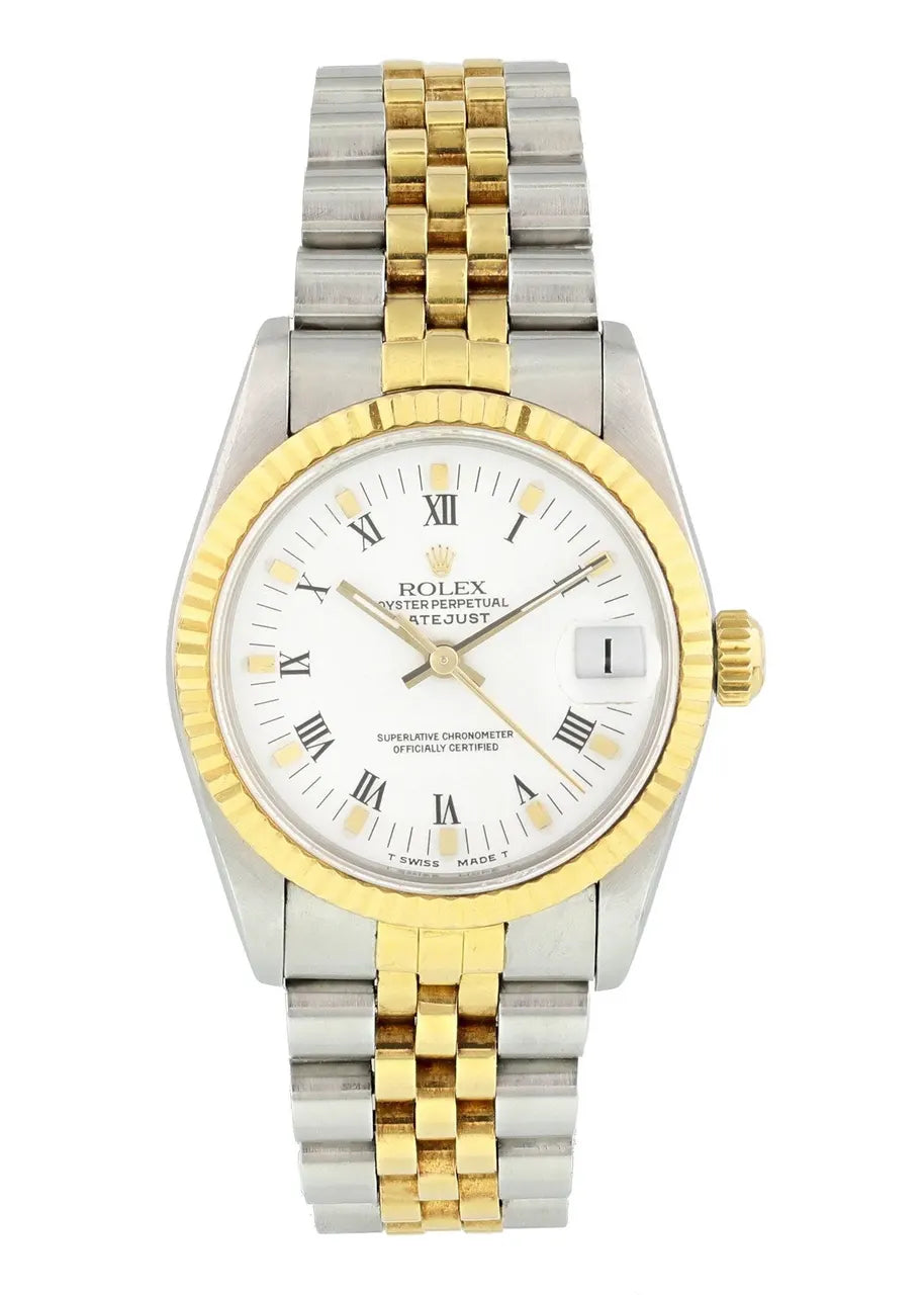 datejust Rolex Two-Tone White Roman