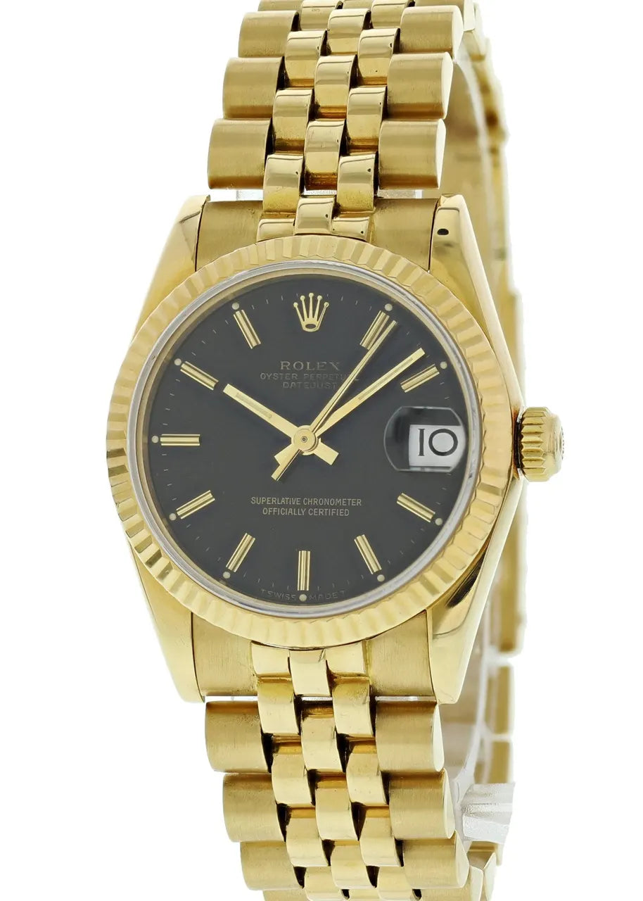Rolex Gold Black Dial Oyster