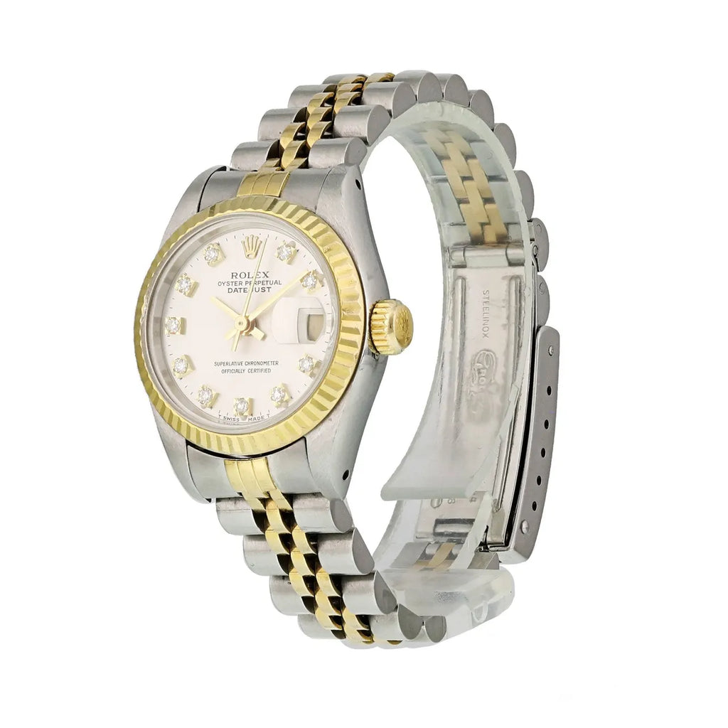 Rolex Two-Tone Silver Diamond - Hình 5
