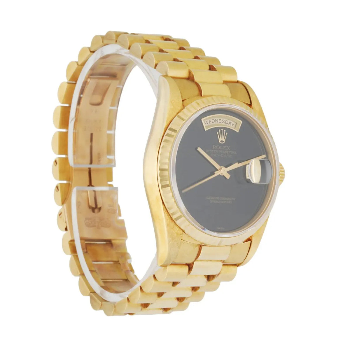 dial president Rolex Day-Date Gold Black - Hình 3