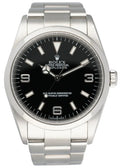 stainless Rolex Explorer 39mm Black Dial