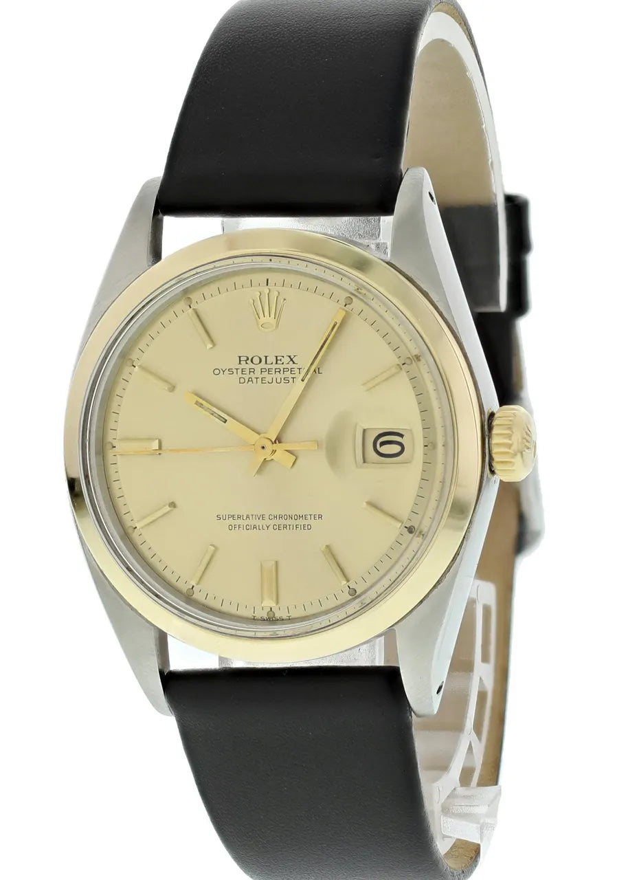 Rolex Gold Bezel Leather - Hình 3