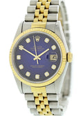 two Rolex Datejust Blue Diamond