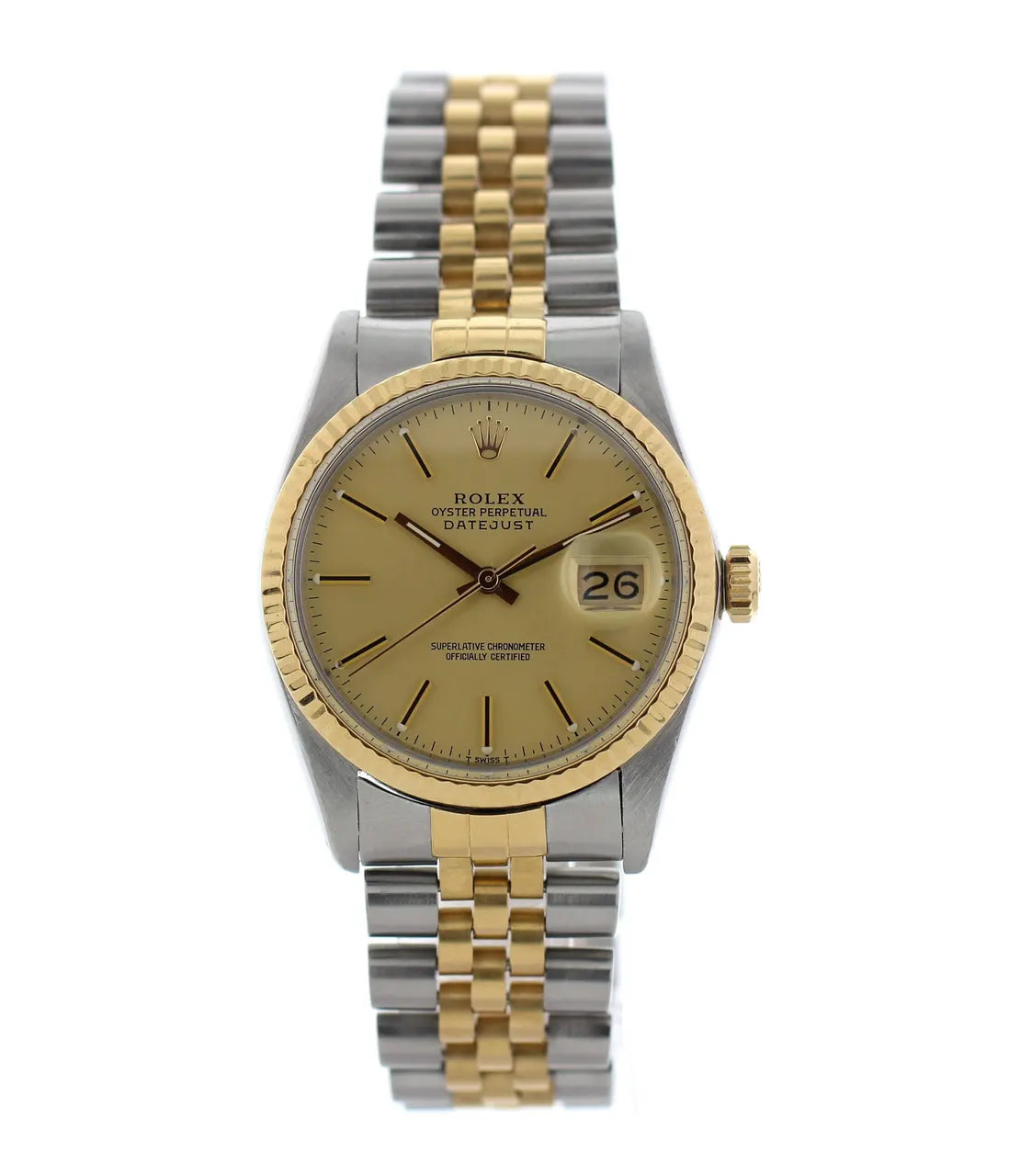 datejust steel Rolex Two-Tone Champagne Dial - Hình 4
