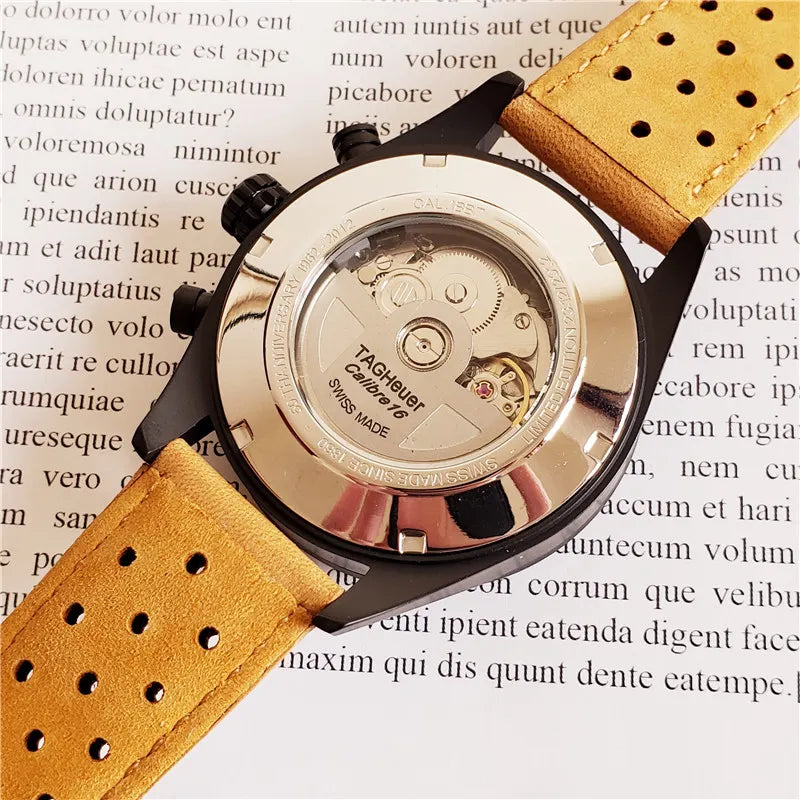 Tag Heuer Black Tan Leather - Hình 2