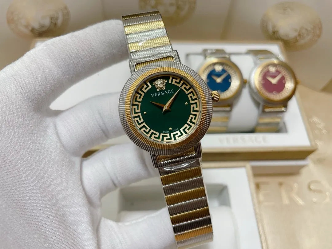 two Versace Green Dial Watch