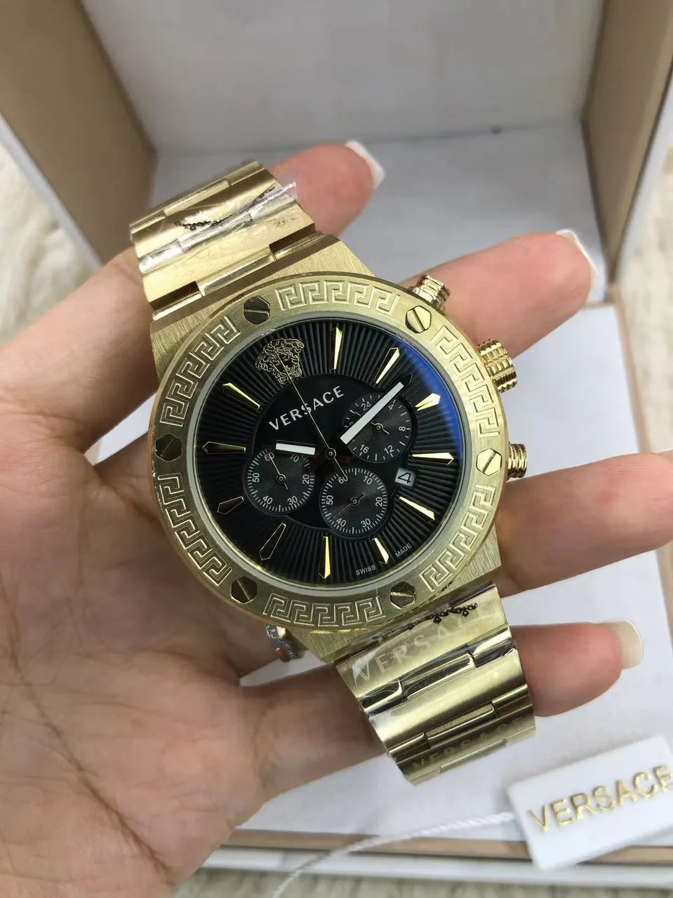 Versace Silver Chronograph Watch - Hình 10